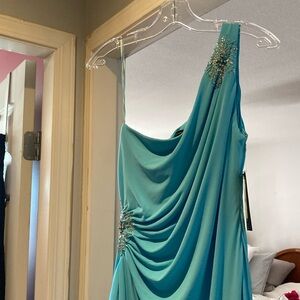 Graduation or wedding event off shoulder dress